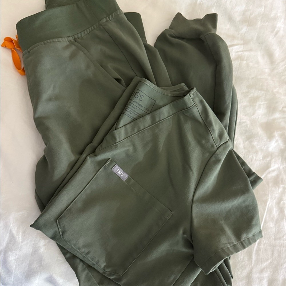 Olive Green Scrub Set